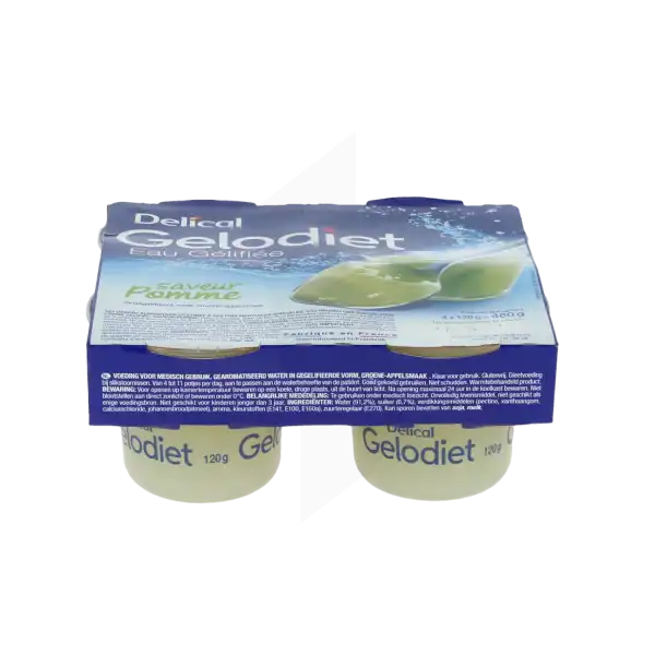 Gelodiet Eau Gélifiée Pomme Verte 4pots/120g