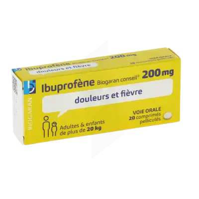 Ibuprofene Biogaran Conseil 200 Mg, Comprimé Pelliculé à Paris