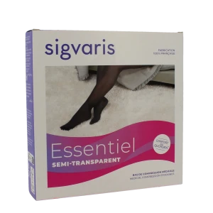 Sigvaris Essentiel Diaphane Semi-transparent Bas Auto-fixants Morpho+ Classe 2 Femme Noir Normal M