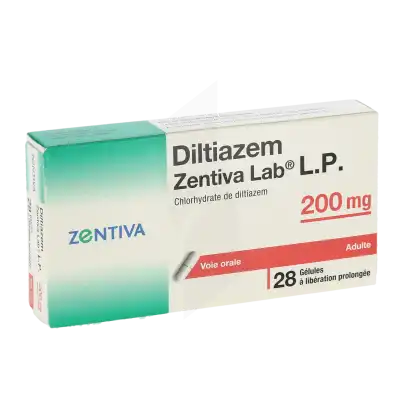 DILTIAZEM ZENTIVA LAB LP 200 mg, gélule à libération prolongée