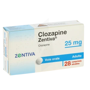 Clozapine Zentiva 25 Mg, Comprimé Sécable