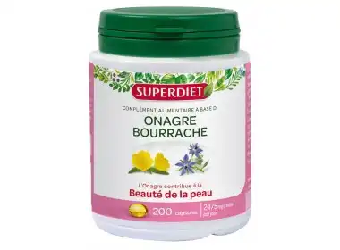 Superdiet Huile D'onagre+bourrache Bio Caps B/200 à Paray-le-Monial