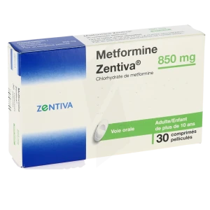 Metformine Zentiva 850 Mg, Comprimé Pelliculé