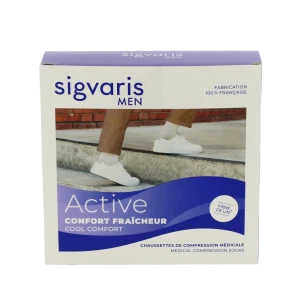 Sigvaris Active Confort FraÎcheur Chaussettes  Homme Classe 2 Noir Medium Normal