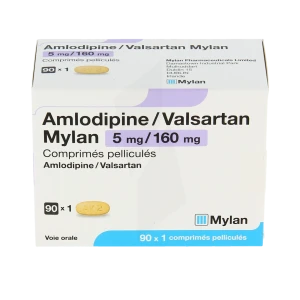 Amlodipine/valsartan Mylan 5 Mg/160 Mg, Comprimé Pelliculé