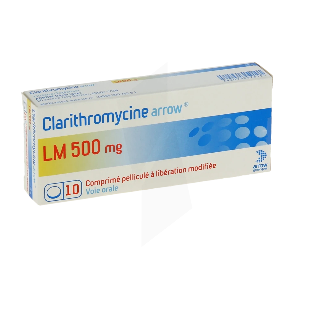 Clarithromycine Arrow 500 Mg, Comprimé Pelliculé à Libération Modifiée