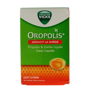 Vicks Oropolis Pastilles à Sucer Coeur Liquide Gelée Royale Boîte De 16
