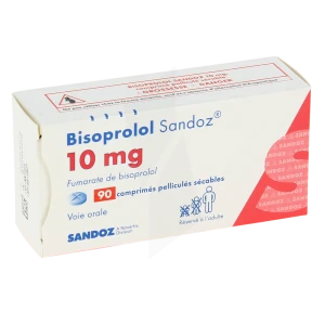 Bisoprolol Sandoz 10 Mg, Comprimé Pelliculé Sécable