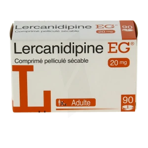 Lercanidipine Eg 20 Mg, Comprimé Pelliculé Sécable