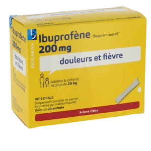 Ibuprofene Biogaran Conseil 200 Mg, Suspension Buvable En Sachet édulcorée Au Maltitol Liquide
