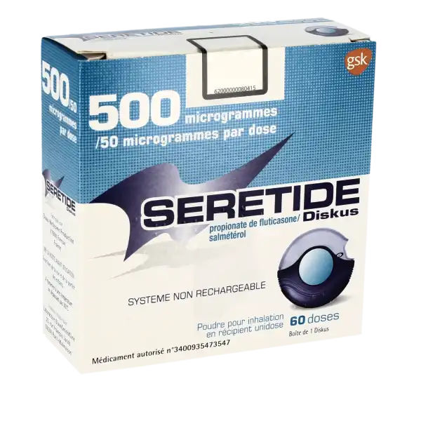 Seretide Diskus 500 Microgrammes/50 Microgrammes/dose, Poudre Pour Inhalation En Récipient Unidose