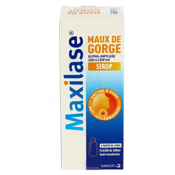 Maxilase Maux De Gorge Alpha-amylase 200 U.ceip/ml, Sirop