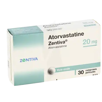 Atorvastatine Zentiva 20 Mg Cpr Pell Plq/30 à POITIERS
