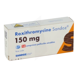 Roxithromycine Sandoz 150 Mg, Comprimé Pelliculé Sécable