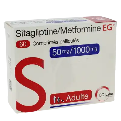 Sitagliptine/metformine Eg 50 Mg/1000 Mg, Comprimé Pelliculé à Abbeville