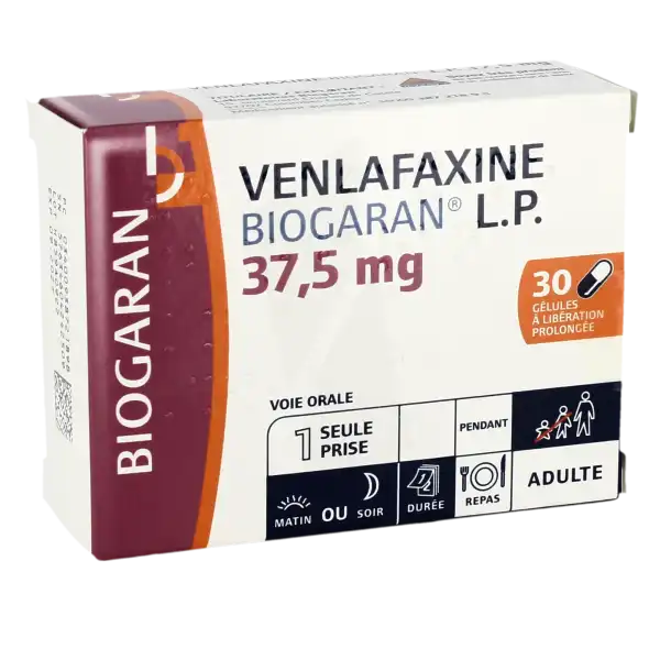 Venlafaxine Biogaran Lp 37,5 Mg, Gélule à Libération Prolongée