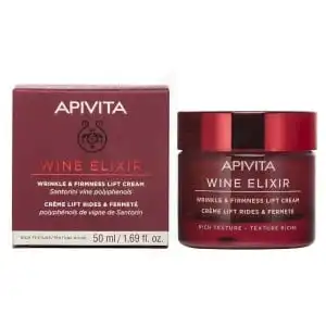 Apivita - WINE ELIXIR Crème Lift Rides & Fermeté - Texture Riche avec Polyphénol de vigne de Santorin 50ml