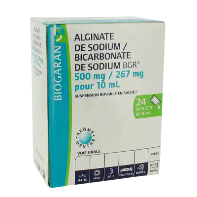 Alginate De Sodium/bicarbonate De Sodium Bgr 500 Mg/267 Mg Pour 10 Ml, Suspension Buvable En Sachet à Bordeaux