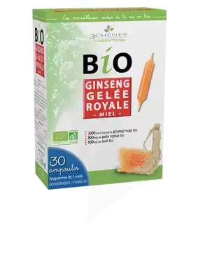 3 Chenes Bio Ginseng Gelée Royale Solution Buvable 30 Ampoules/10ml à REIMS