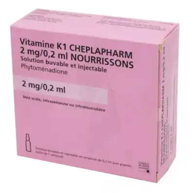Vitamine K1 Cheplapharm 2 Mg/0,2 Ml S Inj/buv 1amp/0,2ml à Seysses