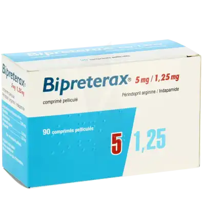 Bipreterax 5 Mg/1,25 Mg, Comprimé Pelliculé à Bassens