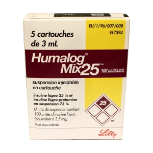 Humalog Mix25 100 Ui/ml, Suspension Injectable En Cartouche