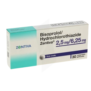 Bisoprolol/hydrochlorothiazide Zentiva 2,5 Mg/6,25 Mg, Comprimé Pelliculé