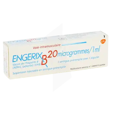 Engerix B 20 Microgrammes/1 Ml, Suspension Injectable En Seringue Préremplie. Vaccin De L'hépatite B (adnr), (adsorbé) (vhb) à STRASBOURG