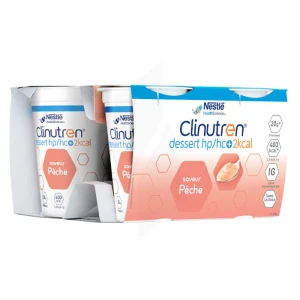 Clinutren Dessert 2.0 Kcal Nutriment Pêche 4 Cups/125g