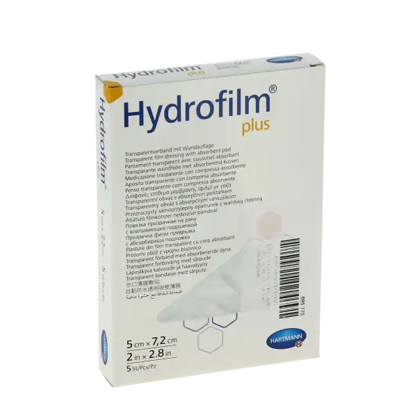 Hydrofilm® Plus Pansement Film Adhésif Transparent Avec Compresses Centrale  5 X 7,2 Cm - Boîte De 5