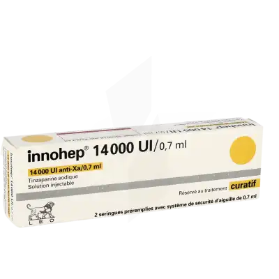 INNOHEP 14 000 UI anti-Xa/0,7 ml, solution injectable en seringue préremplie