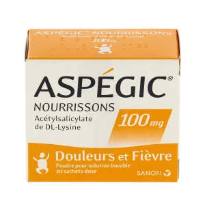 Aspegic Nourrissons 100 Mg, Poudre Pour Solution Buvable En Sachet-dose