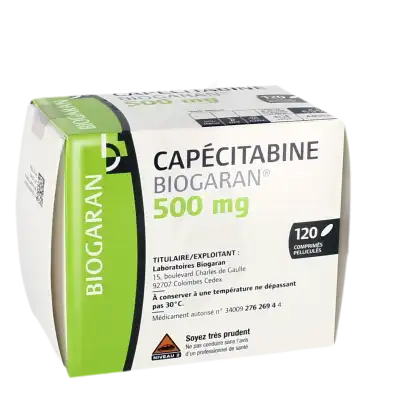 CAPECITABINE BIOGARAN 500 mg, comprimé pelliculé