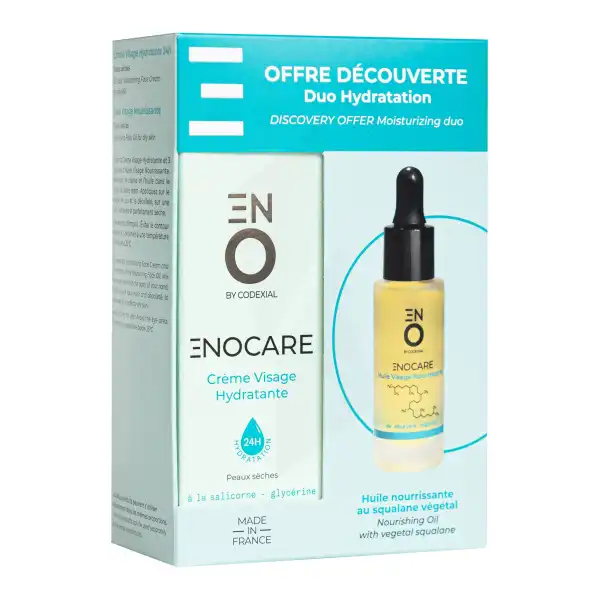 Enocare Crème Visage Hydratante 24h T/30ml + Huile Visage