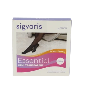 Sigvaris Essentiel Semi-transparent Bas Auto-fixants  Femme Classe 2 Épice Small Normal