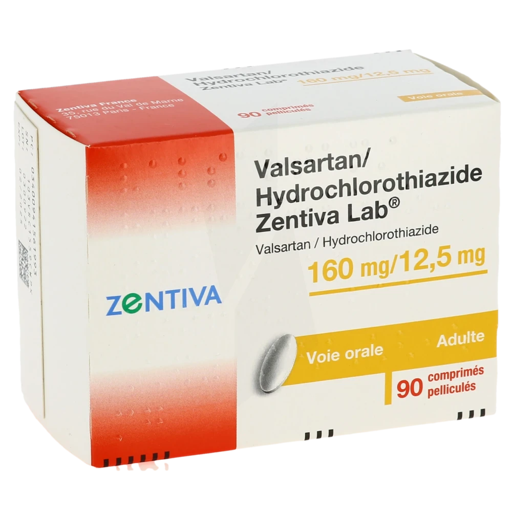 Valsartan Hydrochlorothiazide Zentiva Lab 160 Mg/12,5 Mg, Comprimé Pelliculé