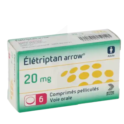 Eletriptan Arrow 20 Mg, Comprimé Pelliculé à Casteljaloux