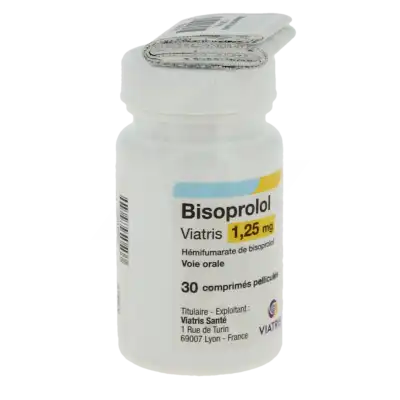 Bisoprolol Viatris 1,25 Mg, Comprimé Pelliculé à Chelles