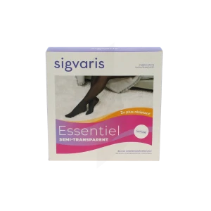 Sigvaris Essentiel Semi-transparent Collant Confort  Femme Classe 2 Noir Medium Long