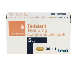 Tadalafil Teva 5 Mg, Comprimé Pelliculé