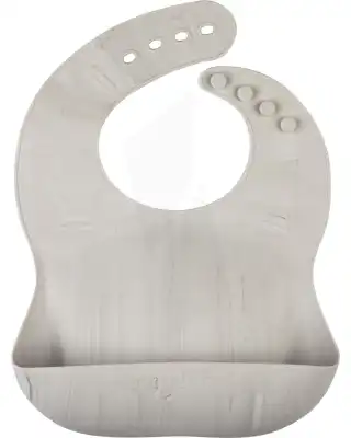 Bavoir Silicone Marbré Cloudy Gray