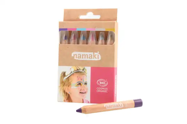 Kit 6 Crayons De Maquillage Mondes Enchantés  (or/argent/rose/turquoise/violet/fuchsia)