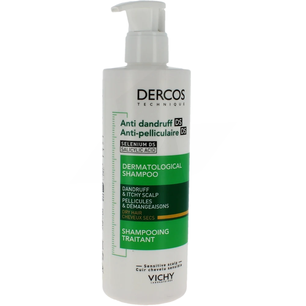 Vichy Dercos Technique Antipelliculaire Ds Shampooing Traitant Pellicules & Démangeaisons Cheveux Secs Flacon/390ml