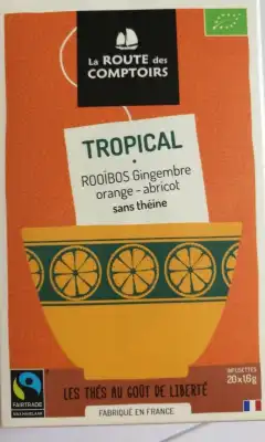 La Route Des Comptoirs Tropical Rooïbos Bio Gingembre, Orange, Abricot 20 Sachets à BAR-SUR-SEINE