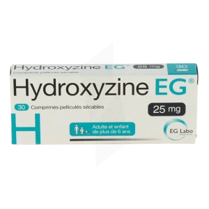 Hydroxyzine Eg 25 Mg, Comprimé Pelliculé Sécable