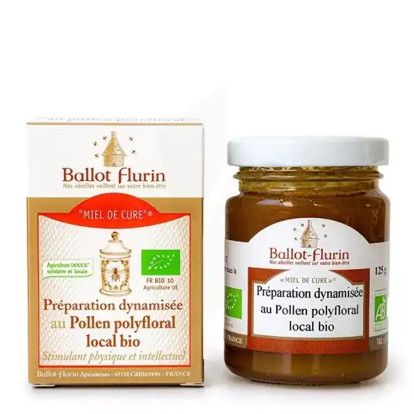 Ballot-flurin Miel De Cure Préparation Dynamisée Au Pollen Bio Pot/125g