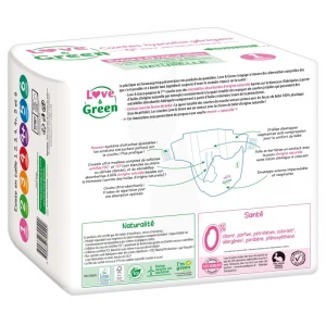 Love & Green Couches Hypoallergéniques T1 (2-5kg) Paquet/23