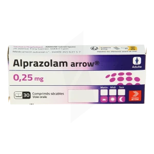 Alprazolam Arrow 0,25 Mg, Comprimé Sécable