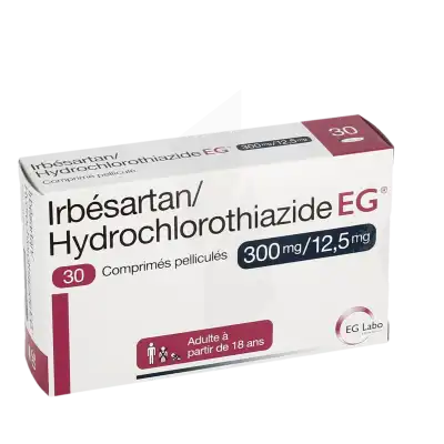 Irbesartan/hydrochlorothiazide Eg 300 Mg/12,5 Mg, Comprimé Pelliculé à LIVRON-SUR-DROME
