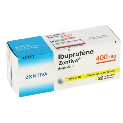 Ibuprofene Zentiva 400 Mg, Comprimé Pelliculé à  JOUÉ-LÈS-TOURS